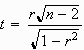 Formel für Test der Pearson-Korrelation auf signifikante Abweichung von 0: r mal Wurzel aus n-2, dividiert durch Wurzel aus 1 minus r zum Quadrat